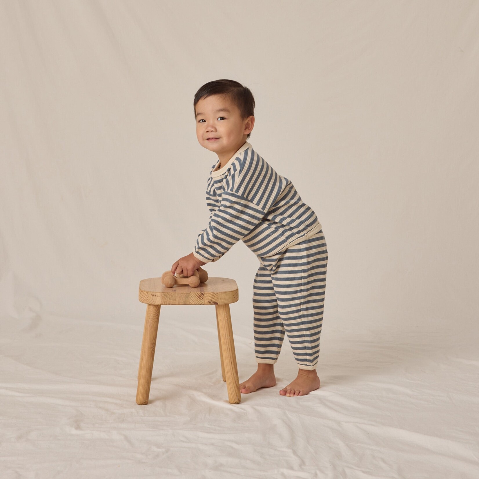 Rylee + Cru LLC Ocean Stripe Waffle Slouch Set