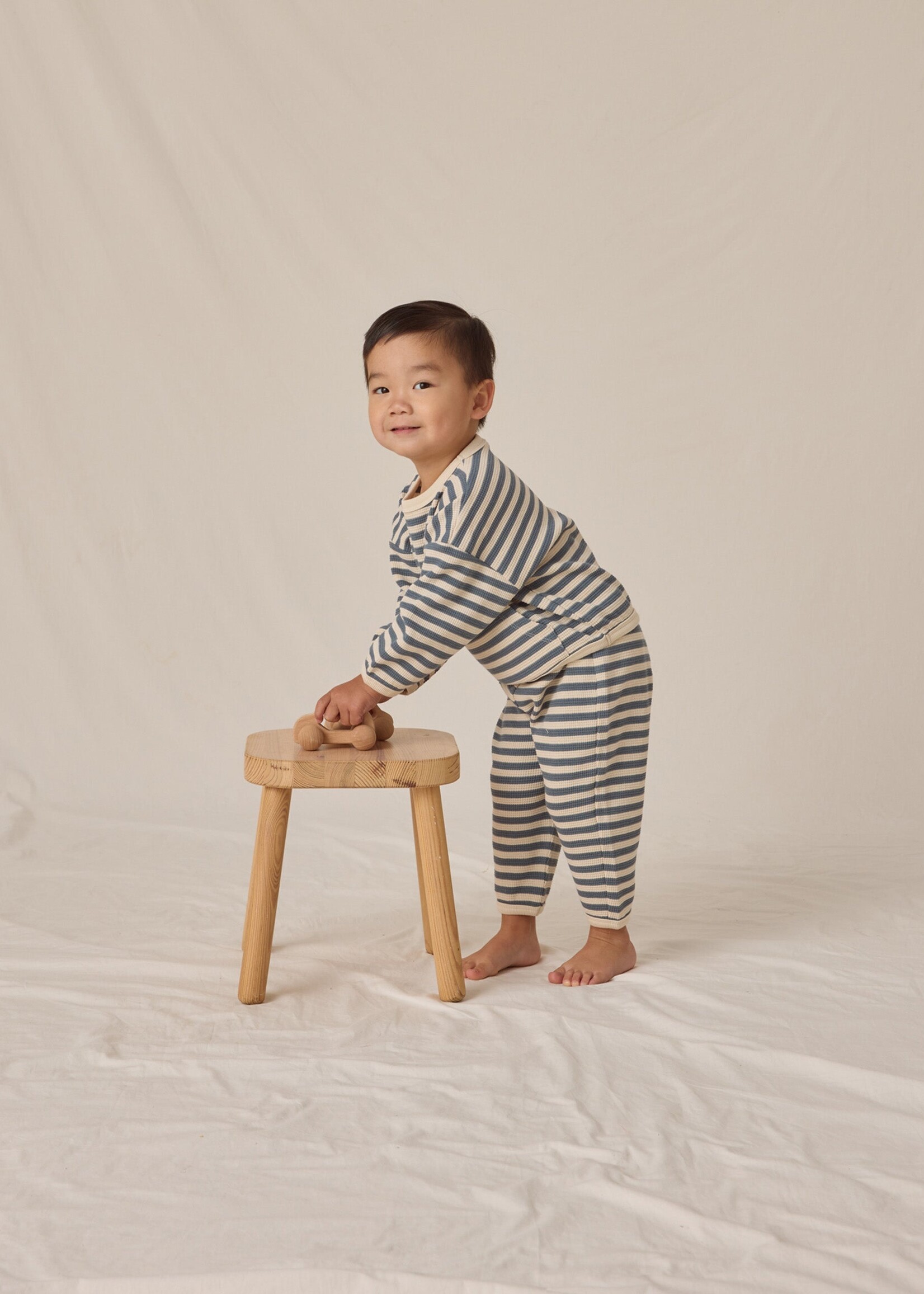 Rylee + Cru LLC Ocean Stripe Waffle Slouch Set