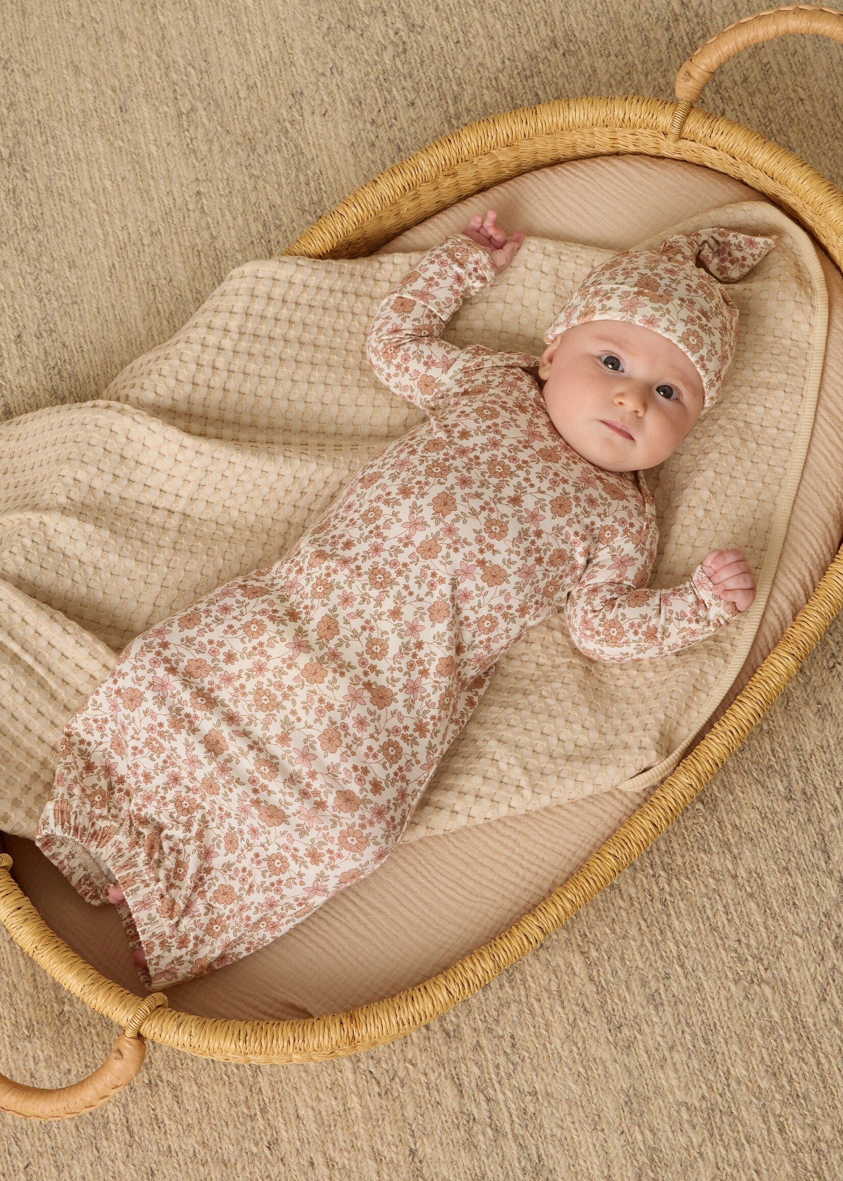 Rylee + Cru LLC Bamboo Baby Gown + Hat Set