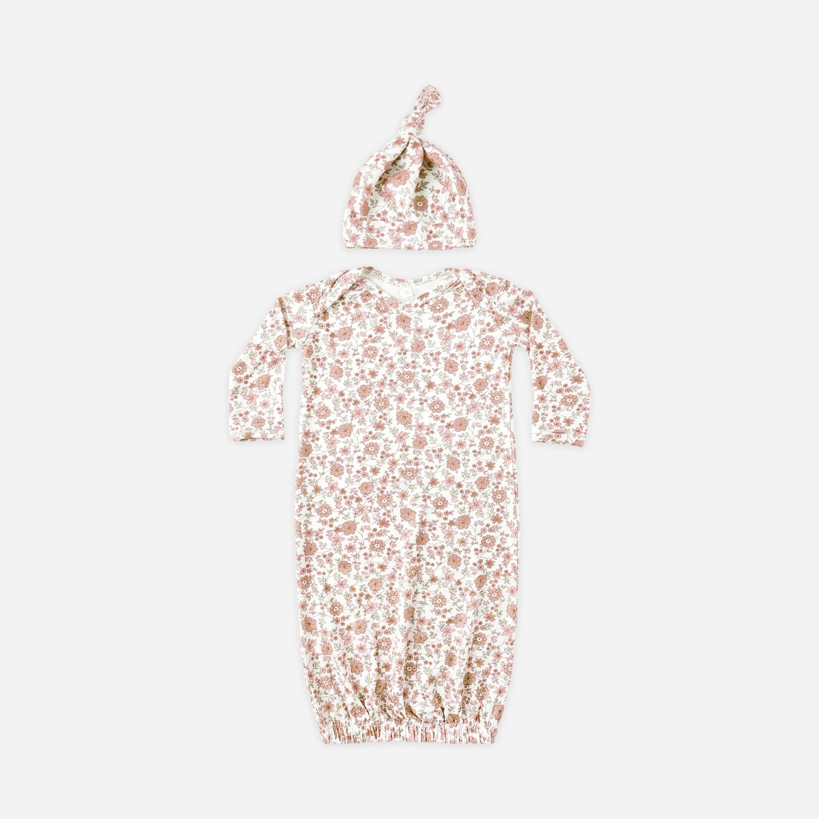 Rylee + Cru LLC Bamboo Baby Gown + Hat Set