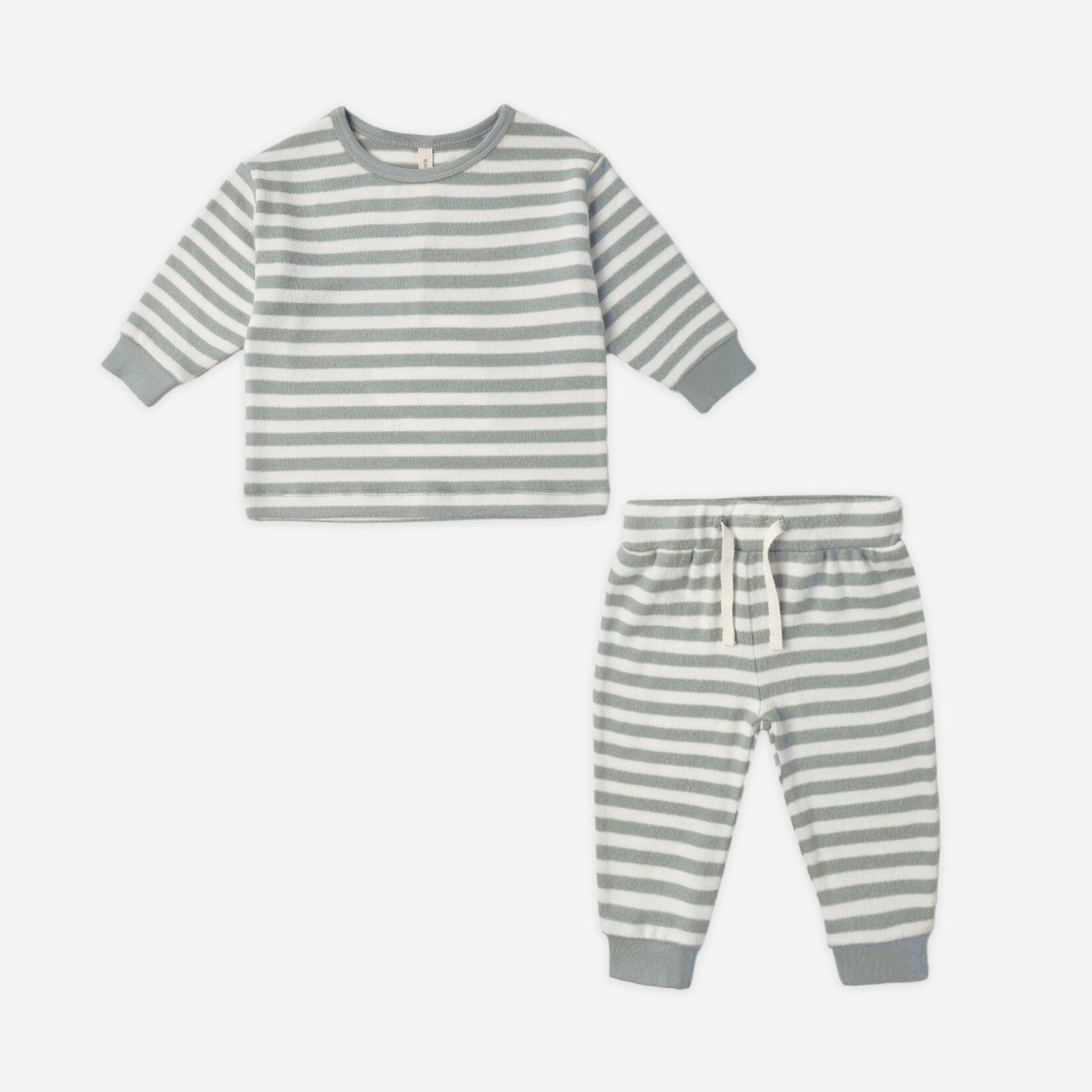 Rylee + Cru LLC Blue Stripe Cozy Set