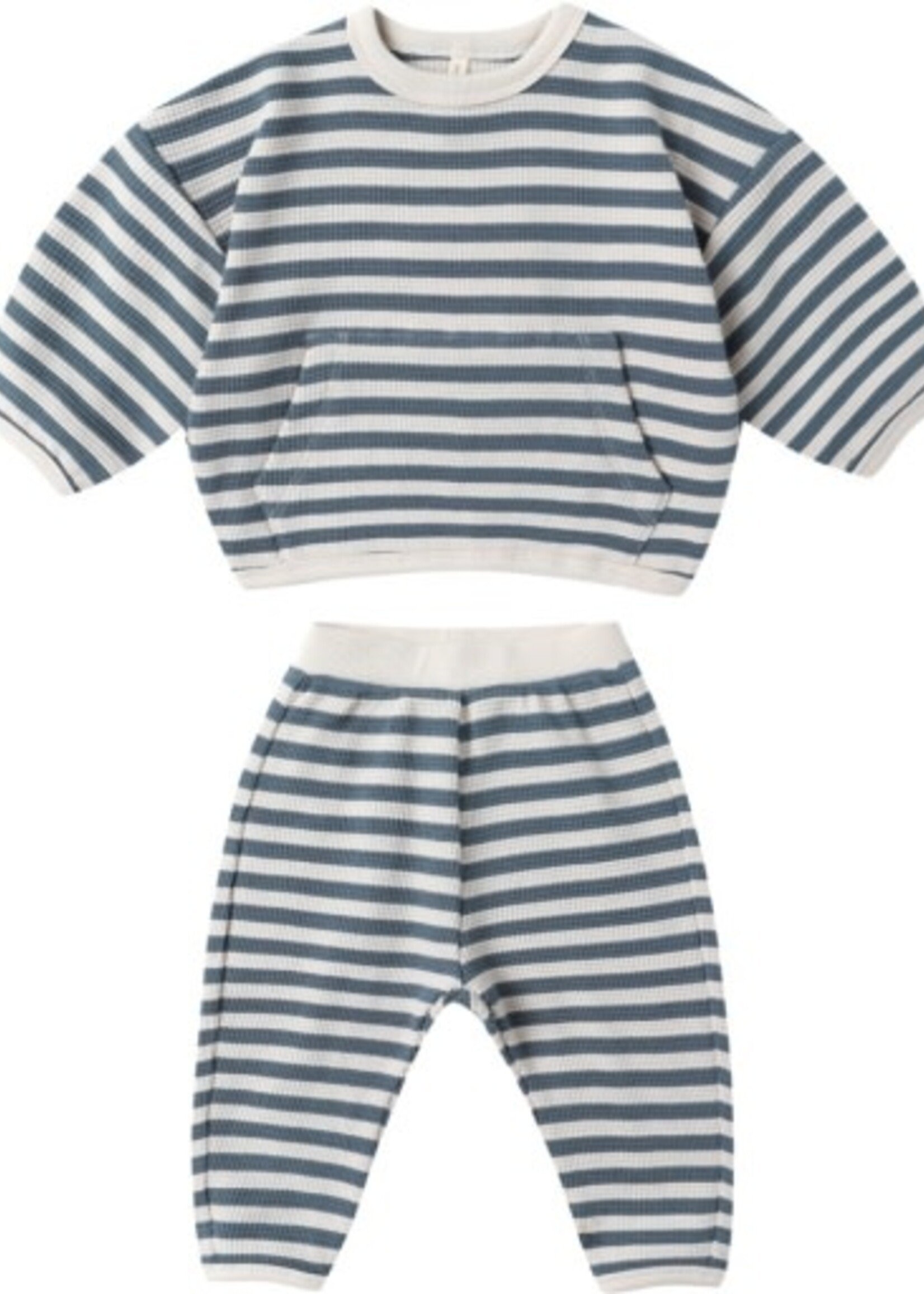 Rylee + Cru LLC Ocean Stripe Waffle Slouch Set
