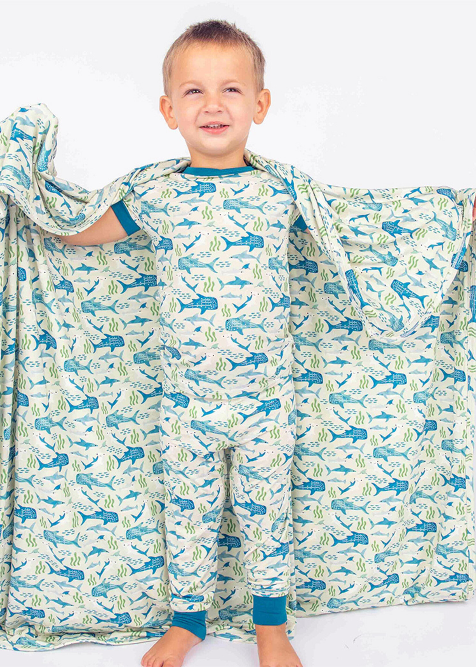 Emerson and Friends Shark Friends Ocean Animals Bamboo Baby Swaddle Blanket