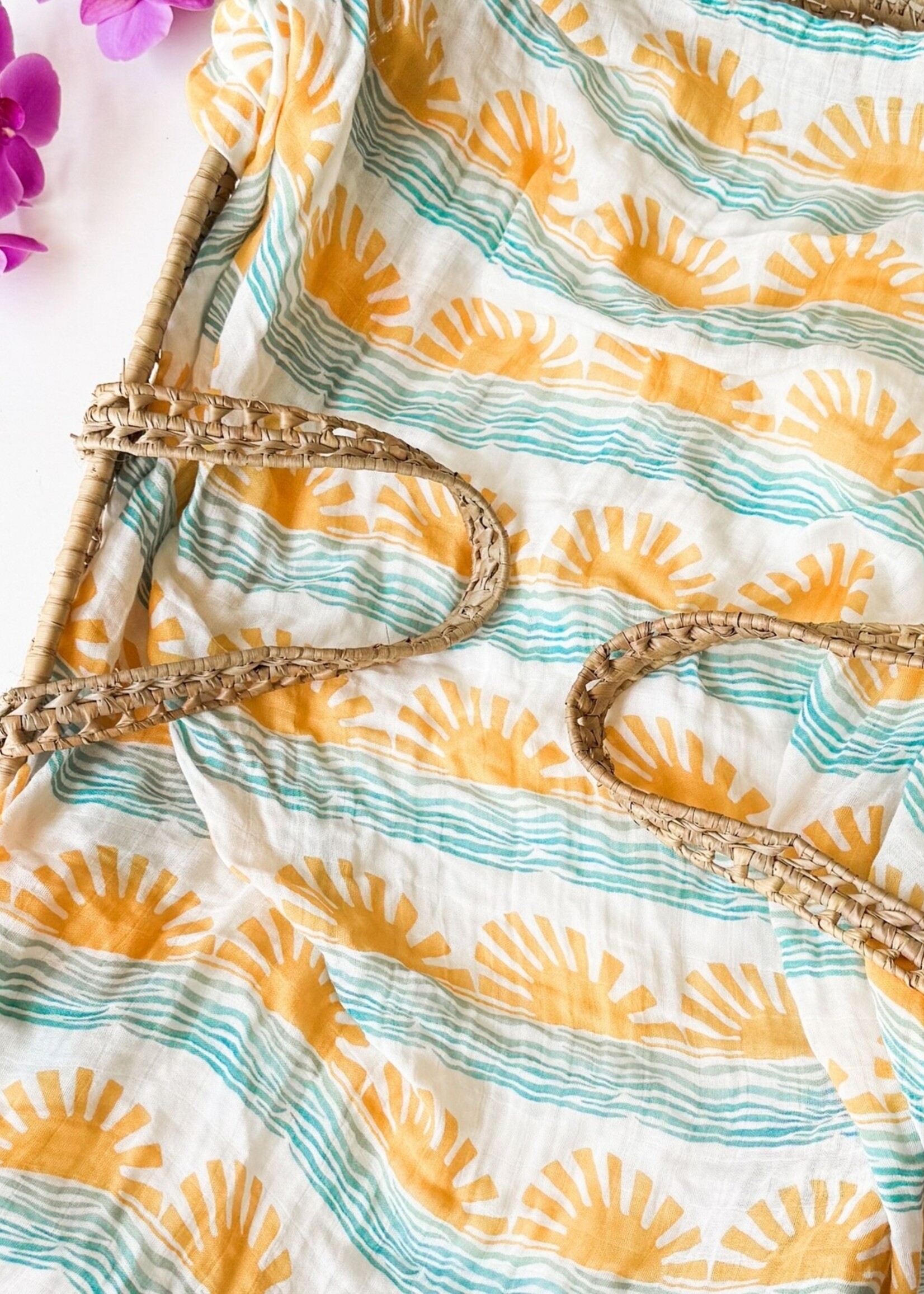 Sun + Wave Surfer Organic Bamboo Swaddle