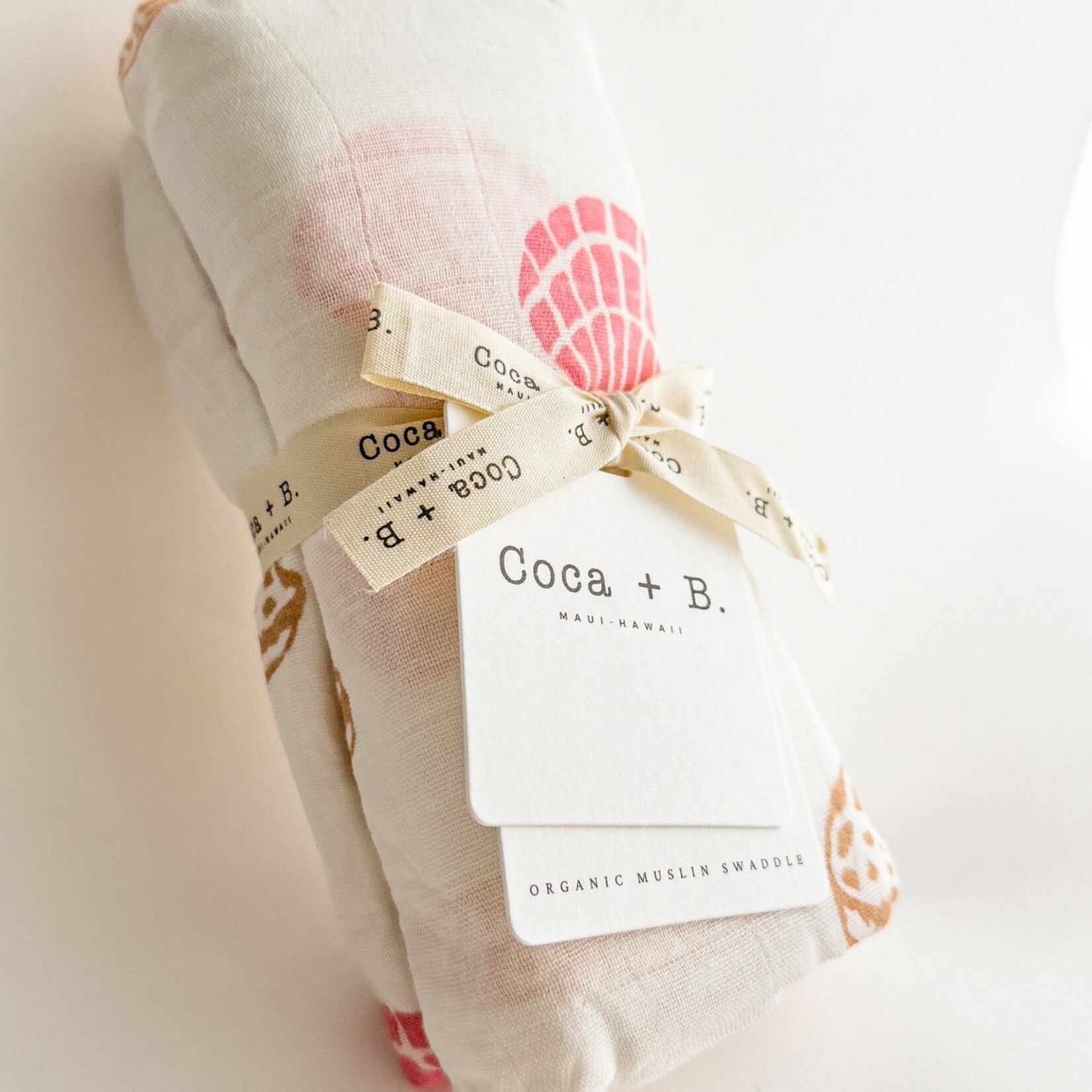 Seashell Print Organic Bamboo Swaddle
