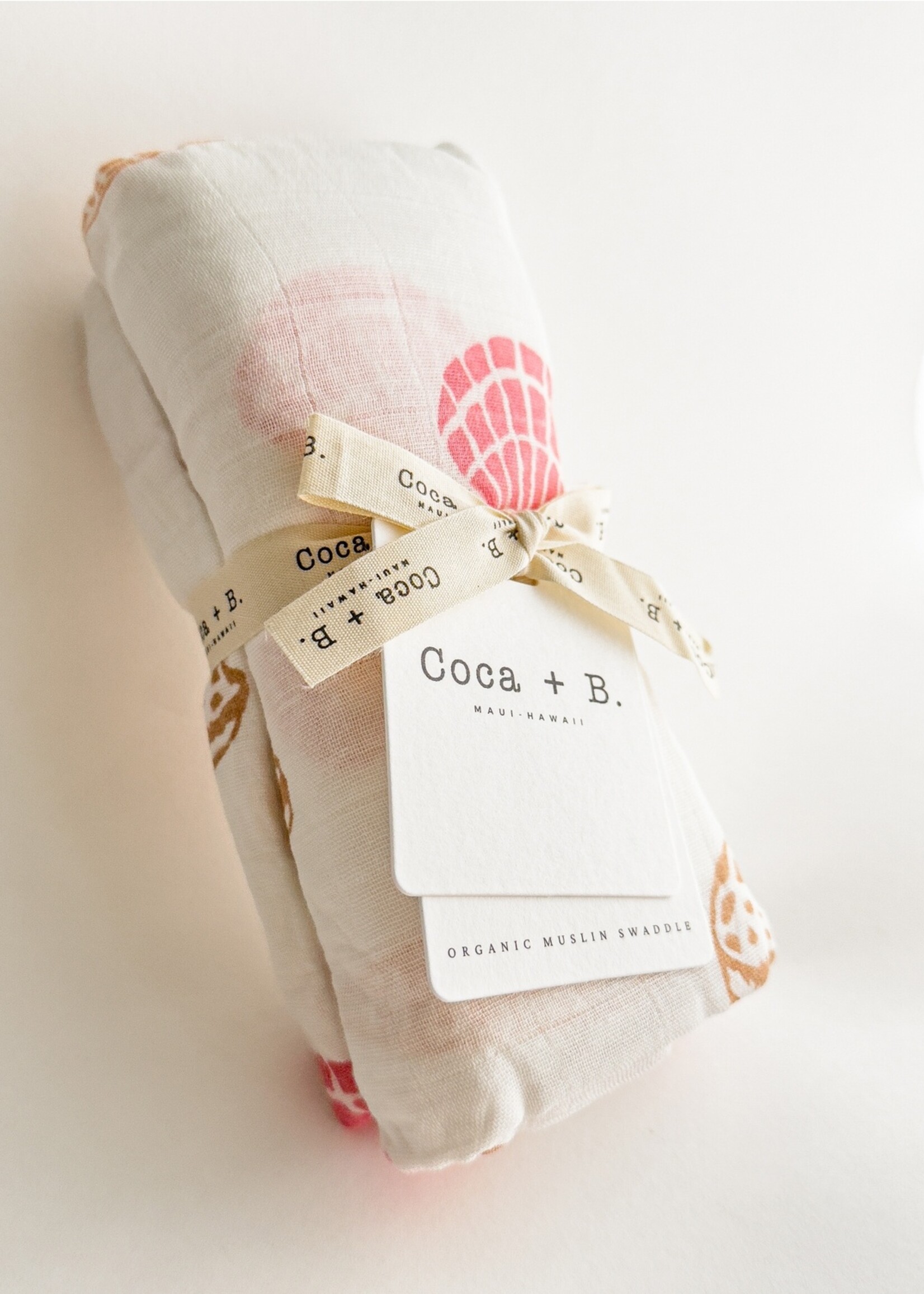 Seashell Print Organic Bamboo Swaddle