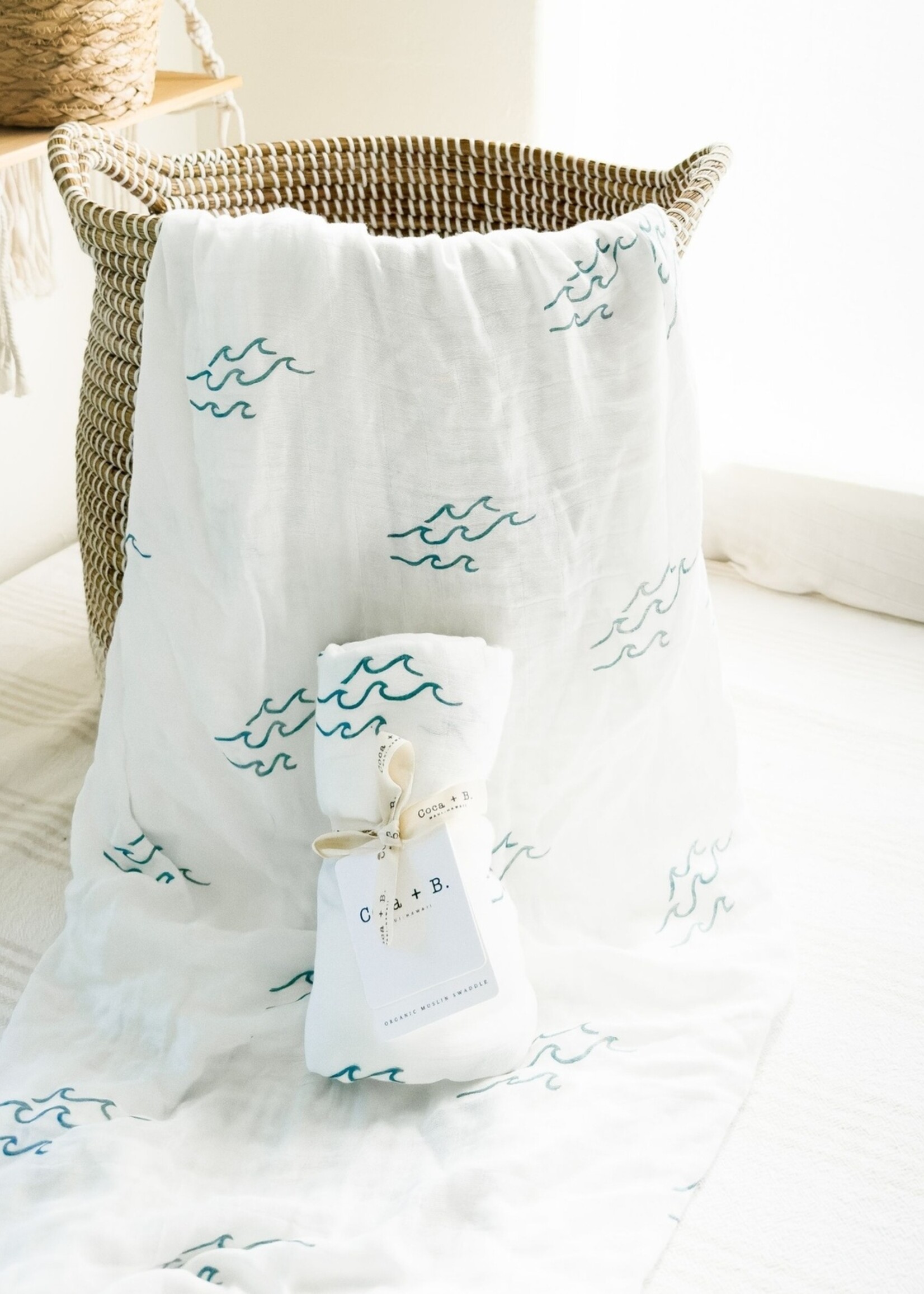 Surfer Wave Organic Bamboo Swaddle