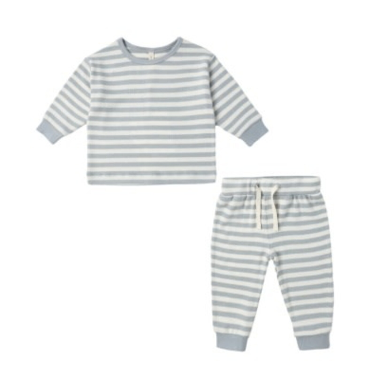 Rylee + Cru LLC Blue Stripe Cozy Set