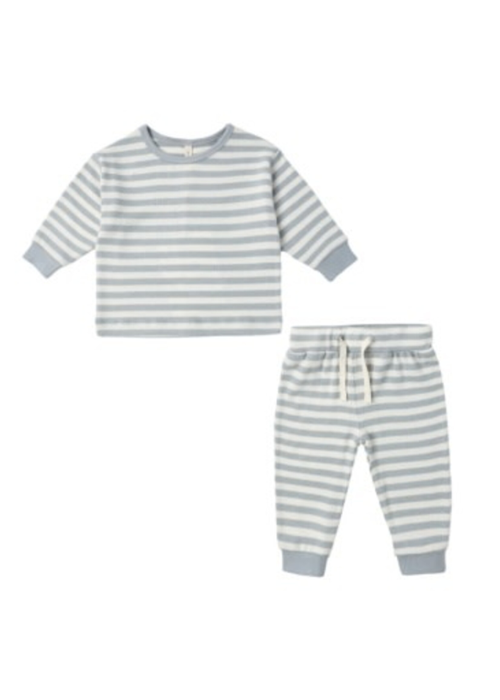 Rylee + Cru LLC Blue Stripe Cozy Set