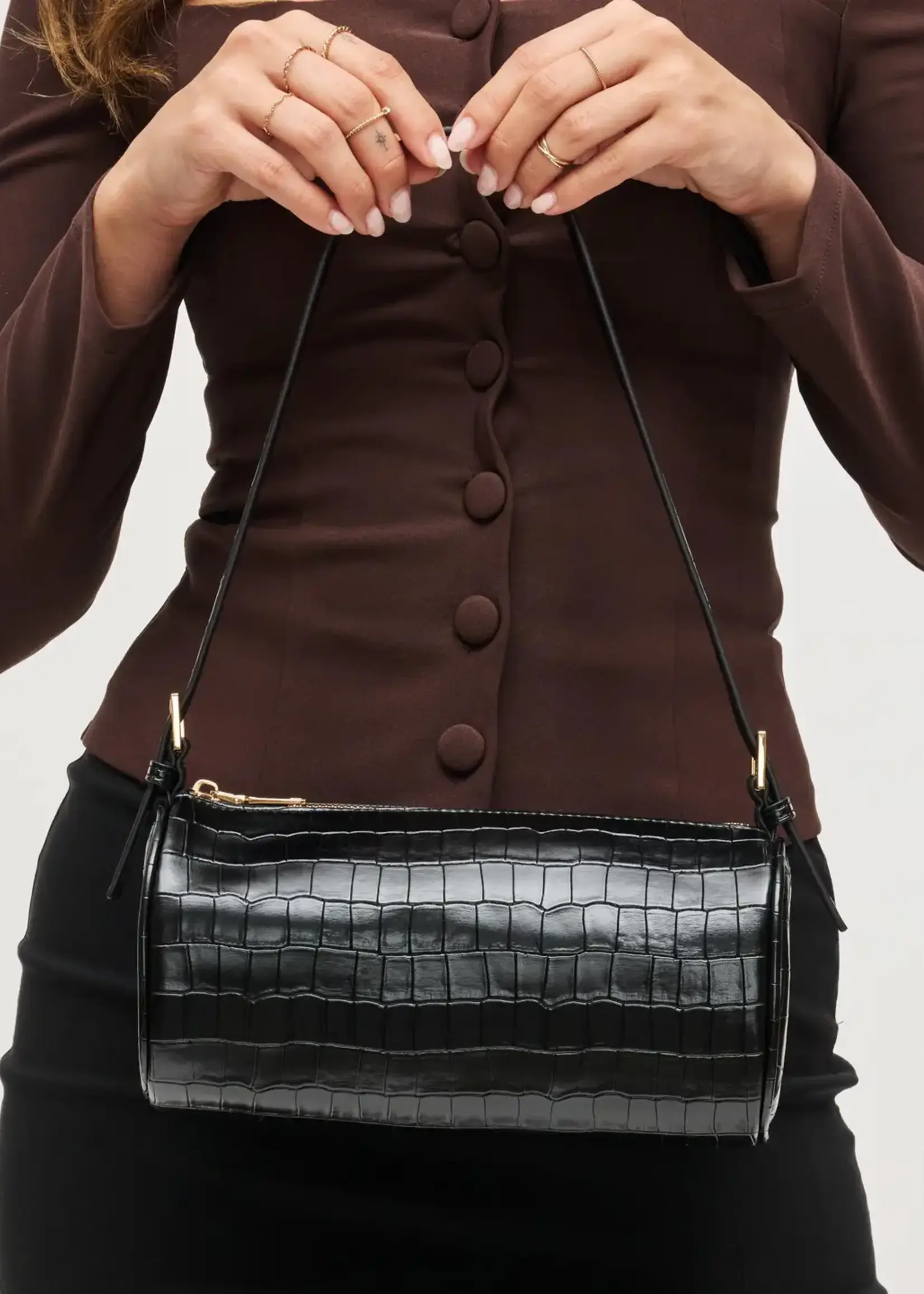 Rachel Croco Shoulder Bag