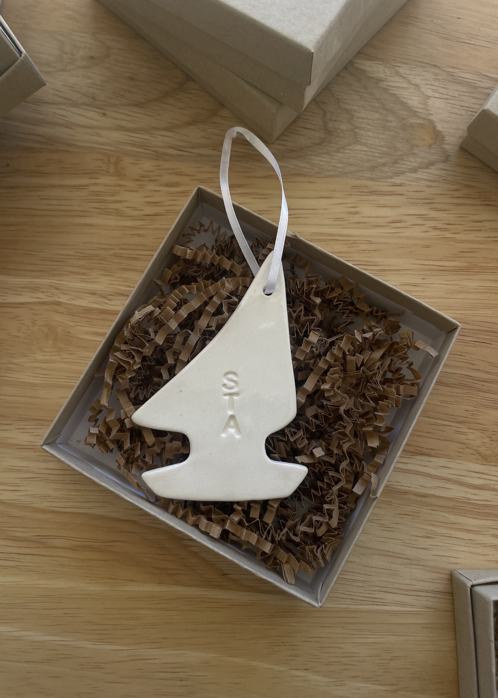 STA Sailboat Ceramic Ornament