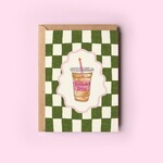 Birthday Brew Iced Coffee Coquette Caffeine Greeting Card