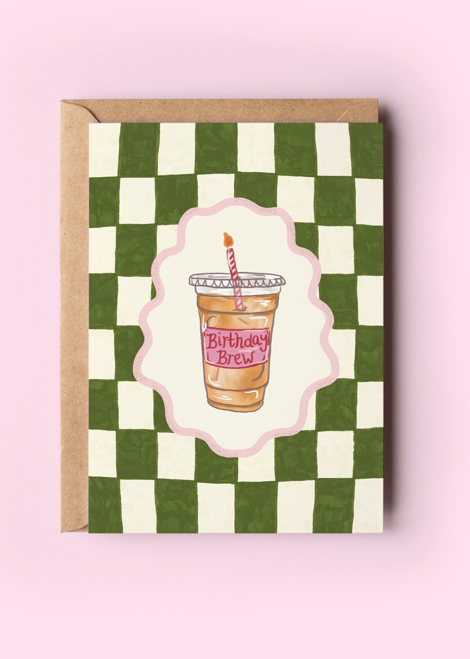 Birthday Brew Iced Coffee Coquette Caffeine Greeting Card