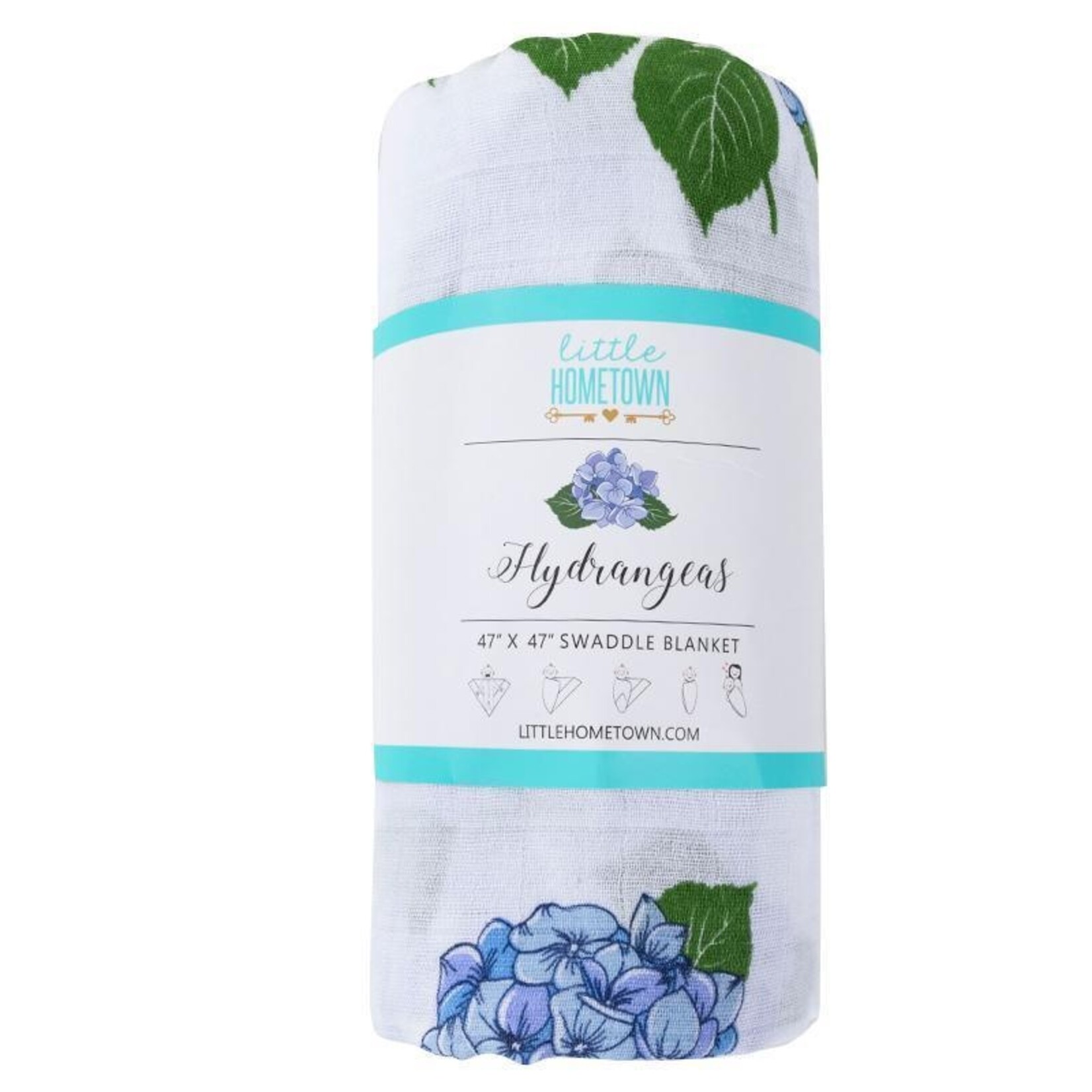 Little Hometown Hydrangeas Baby Muslin Swaddle