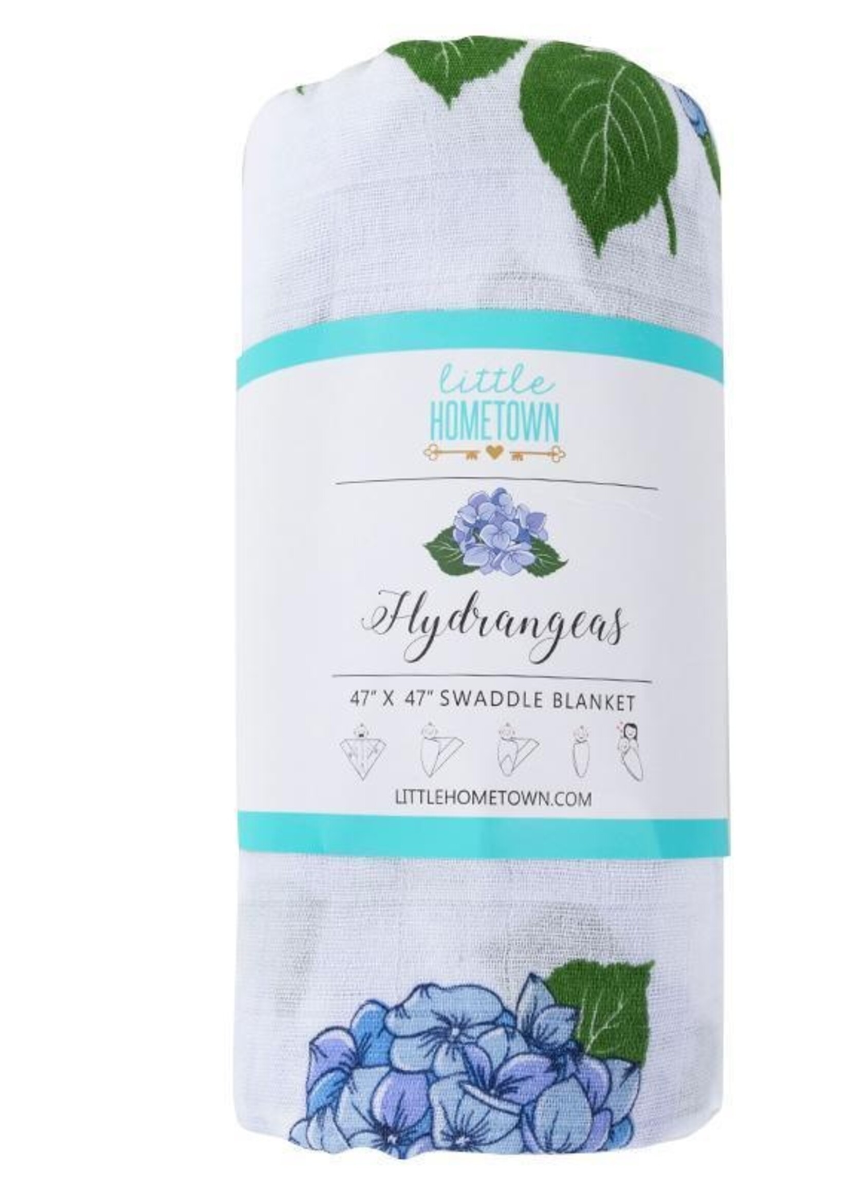 Little Hometown Hydrangeas Baby Muslin Swaddle