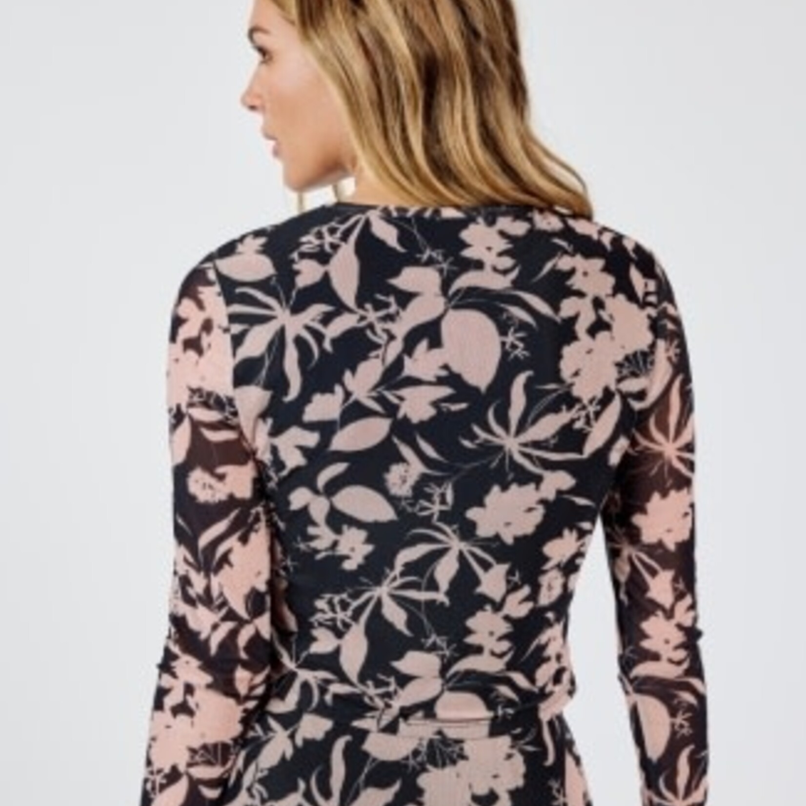 Sadie & Sage Rejuvenate Floral Mesh Long Sleeve Top