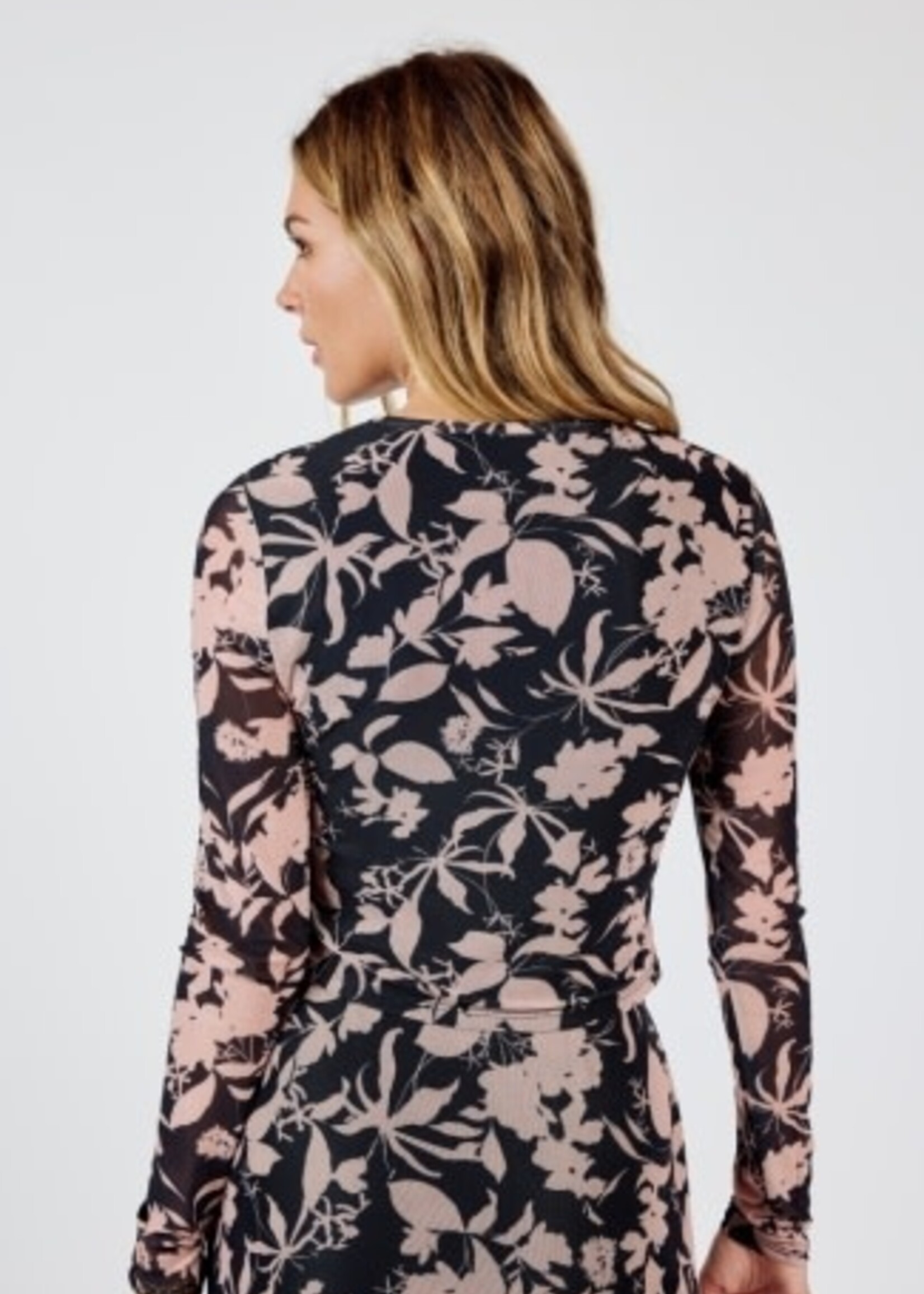 Sadie & Sage Rejuvenate Floral Mesh Long Sleeve Top