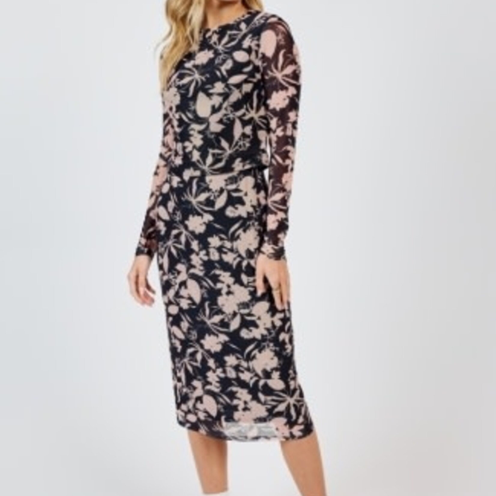 Sadie & Sage Rejuvenate Floral Mesh Long Sleeve Top