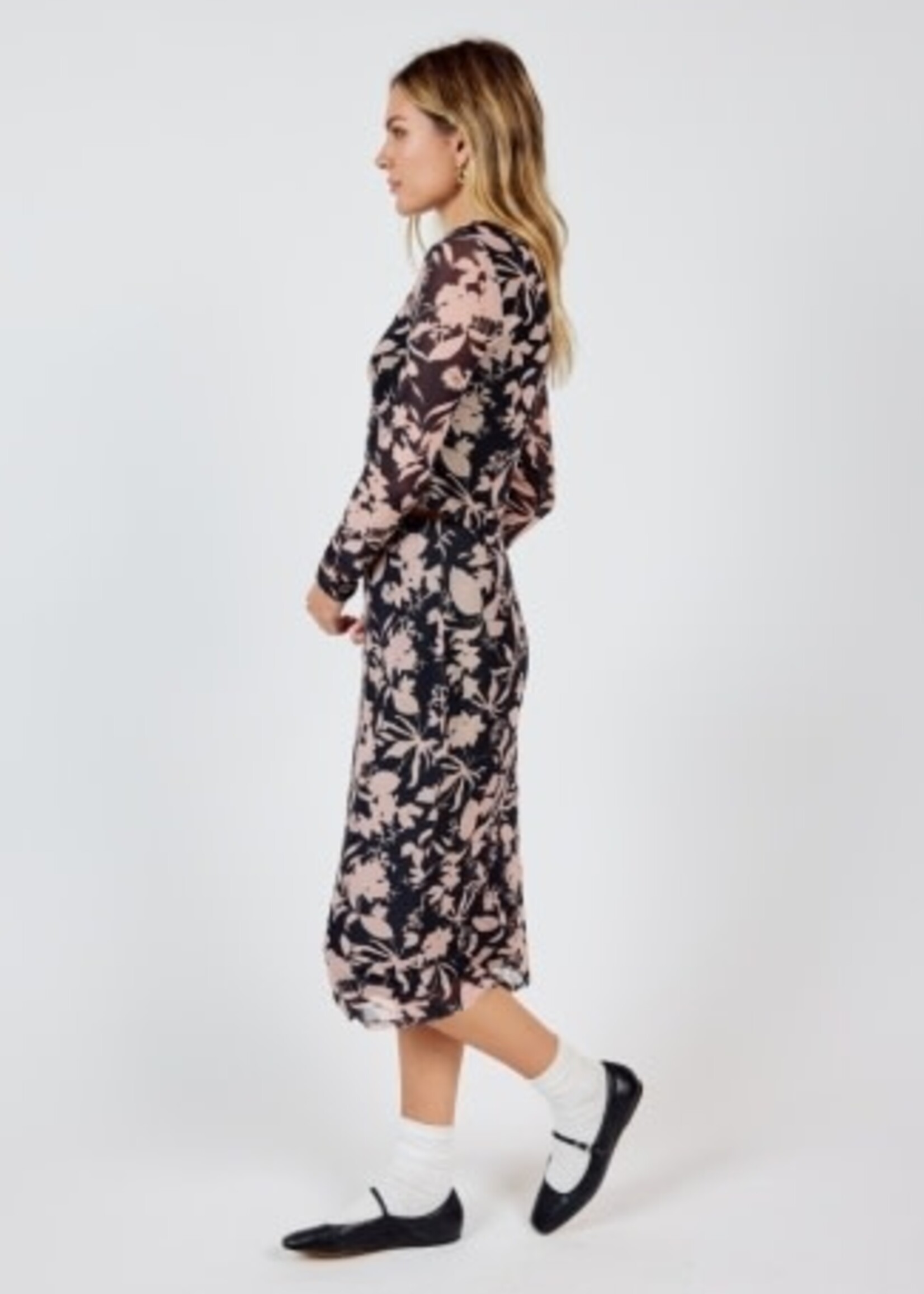 Sadie & Sage Rejuvenate Floral Mesh Long Sleeve Top