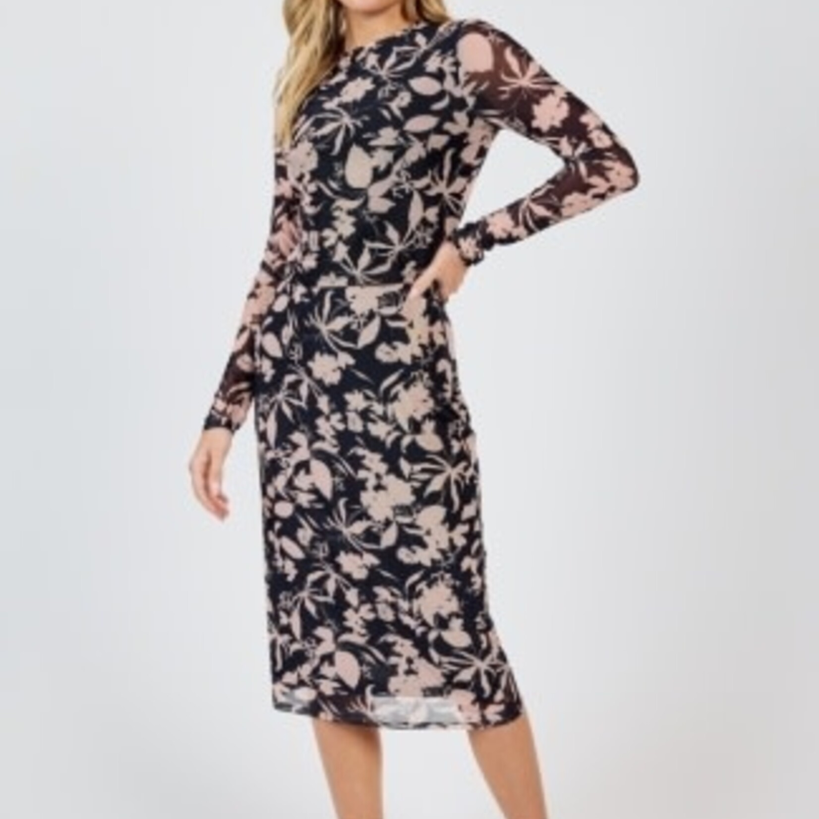 Sadie & Sage Rejuvenate Floral Mesh Long Sleeve Top