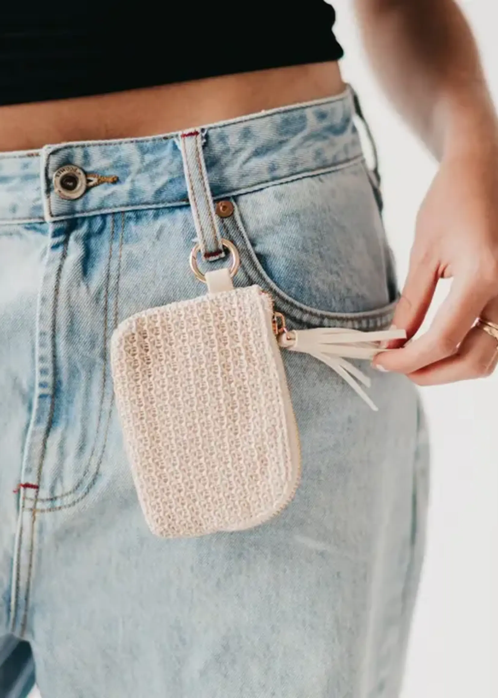 Pretty Simple River Raffia Clippable Card Holder Wallet