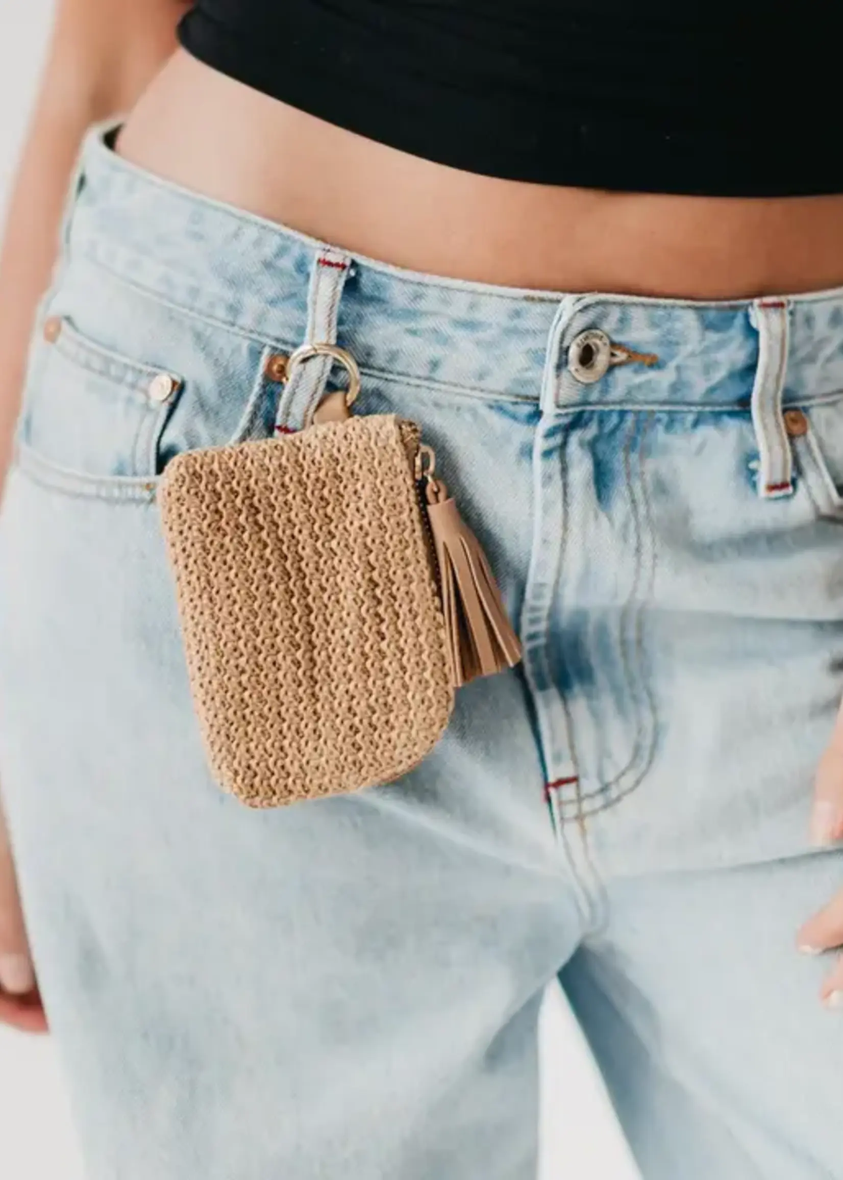 Pretty Simple River Raffia Clippable Card Holder Wallet
