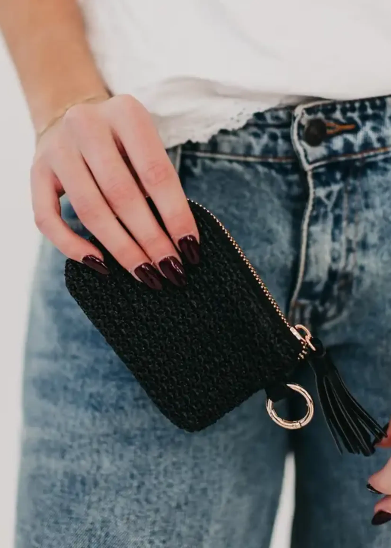 Pretty Simple River Raffia Clippable Card Holder Wallet