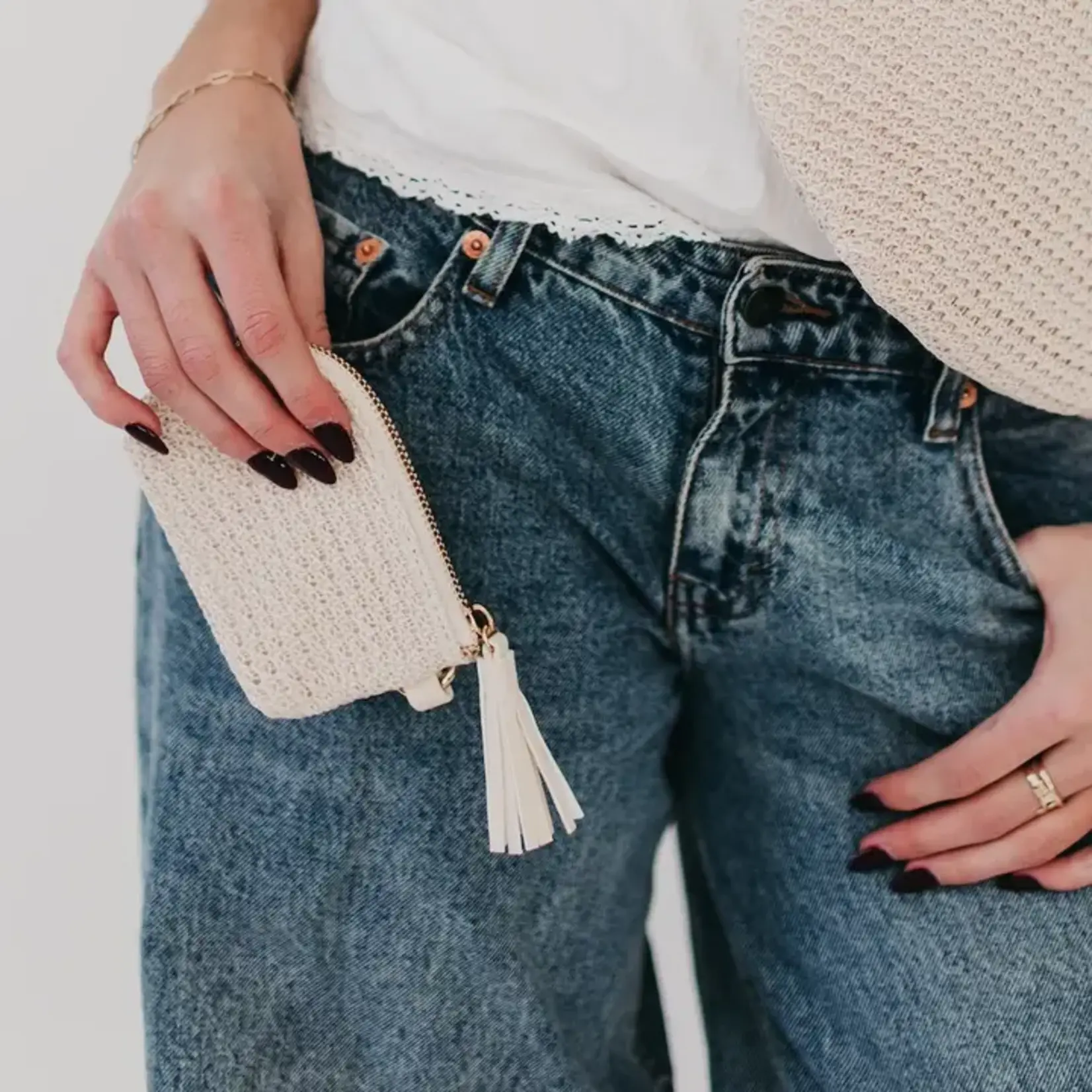 Pretty Simple River Raffia Clippable Card Holder Wallet