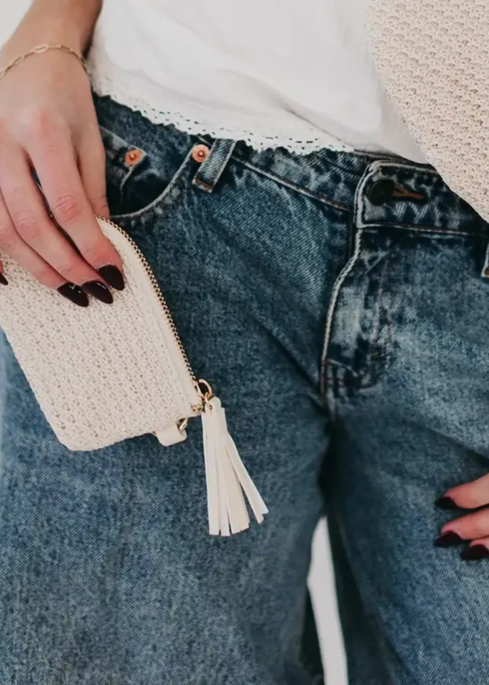 Pretty Simple River Raffia Clippable Card Holder Wallet