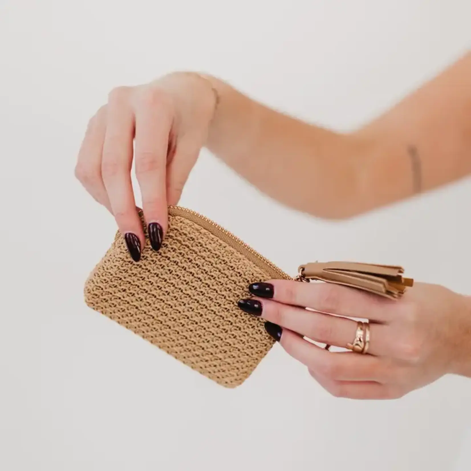 Pretty Simple River Raffia Clippable Card Holder Wallet