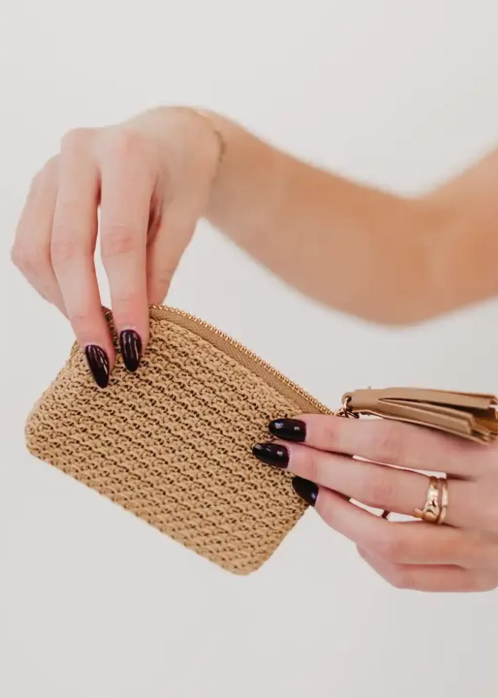 Pretty Simple River Raffia Clippable Card Holder Wallet