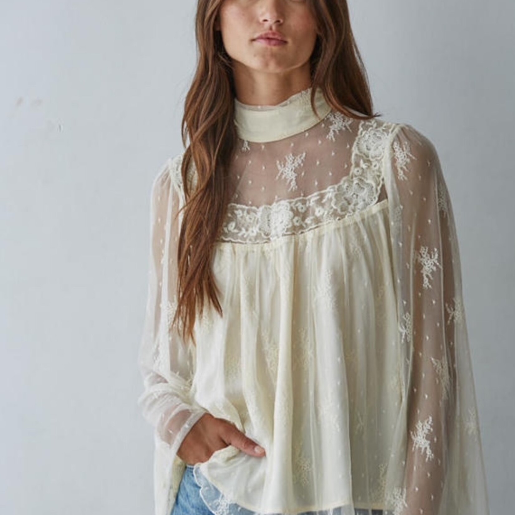 By Together Fairy Kissed Mock Lace Top