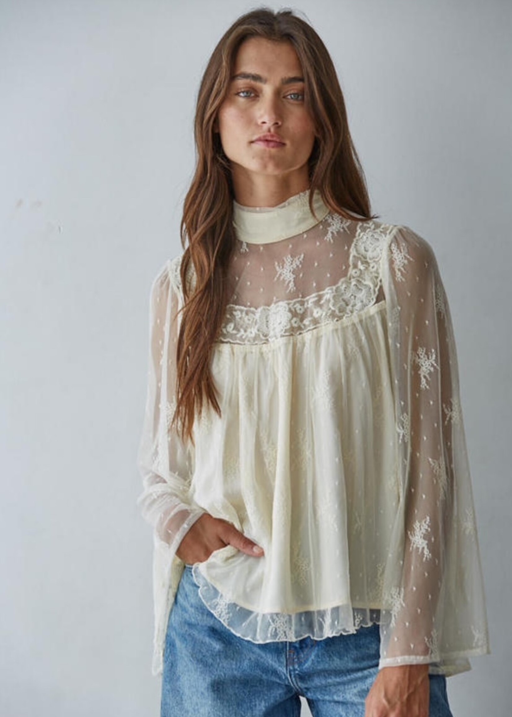 By Together Fairy Kissed Mock Lace Top
