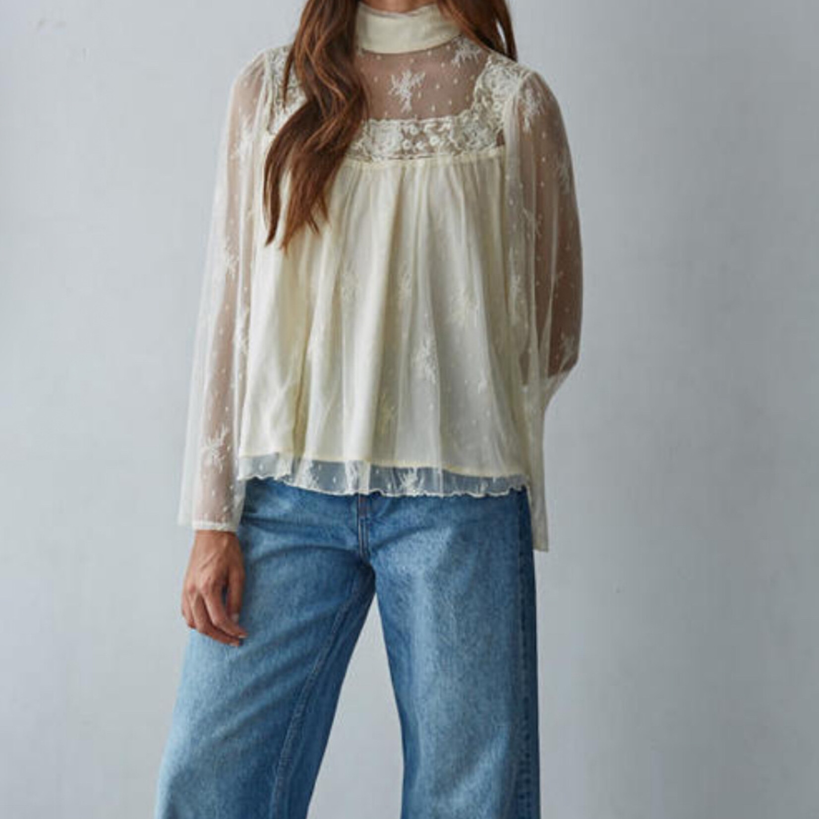 By Together Fairy Kissed Mock Lace Top