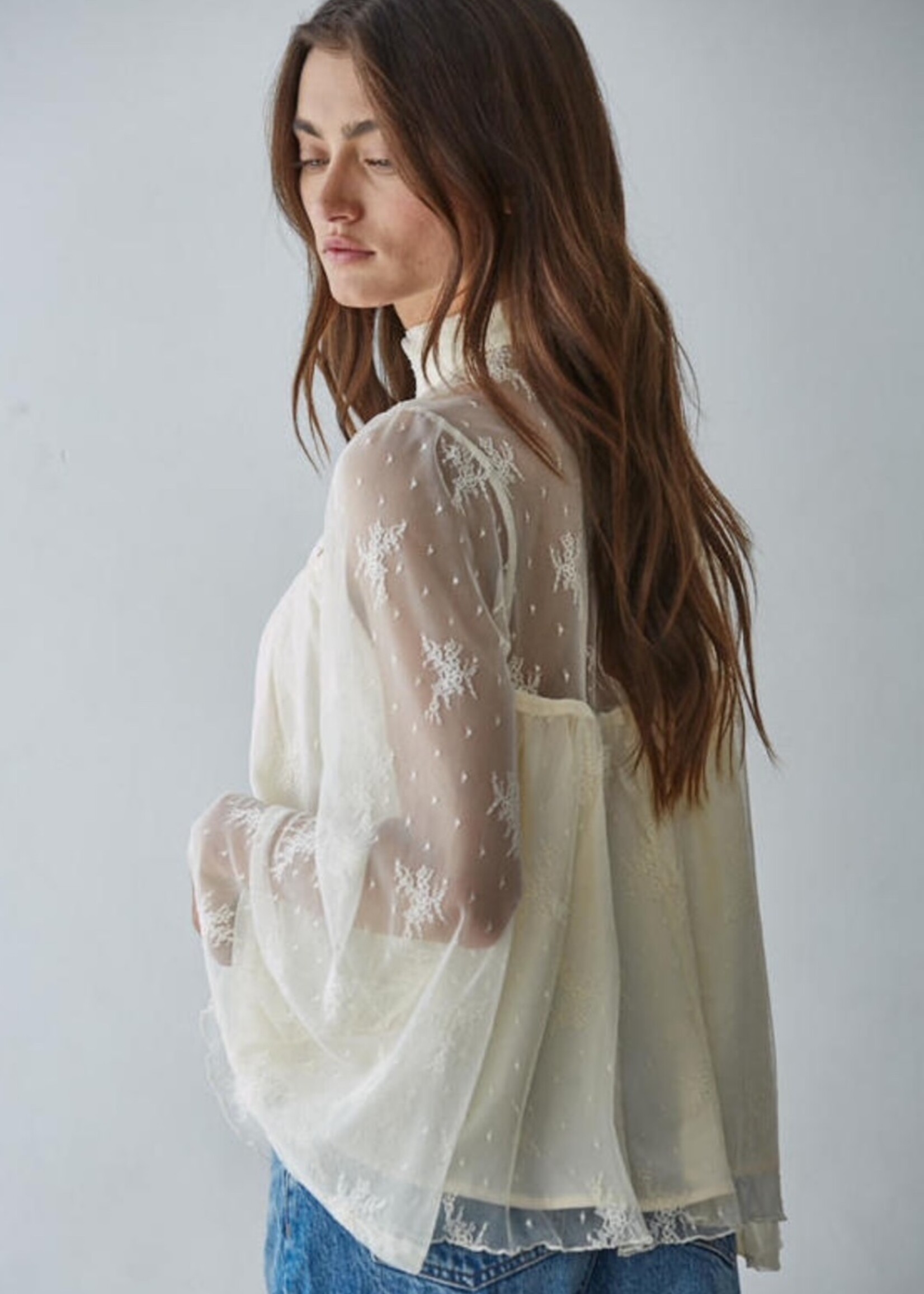 By Together Fairy Kissed Mock Lace Top