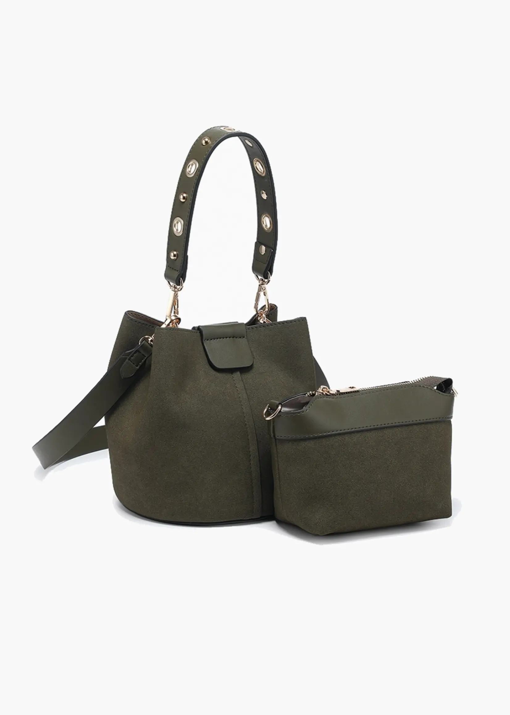 Farrah Suede Bucket Bag