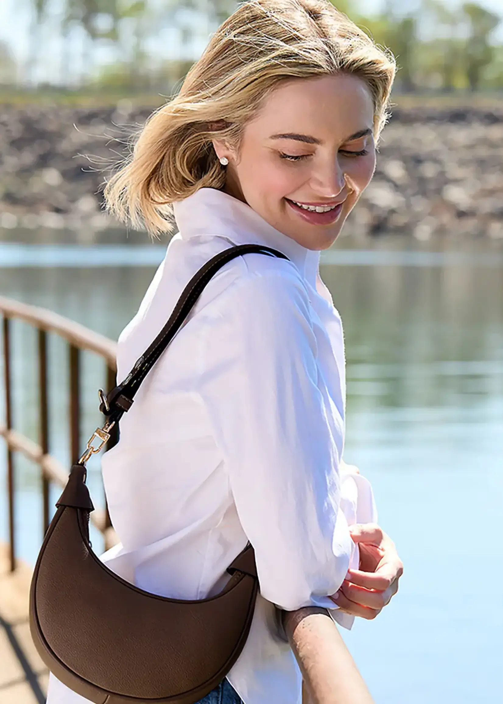 Zora Moon Shoulder Bag w/ Chain