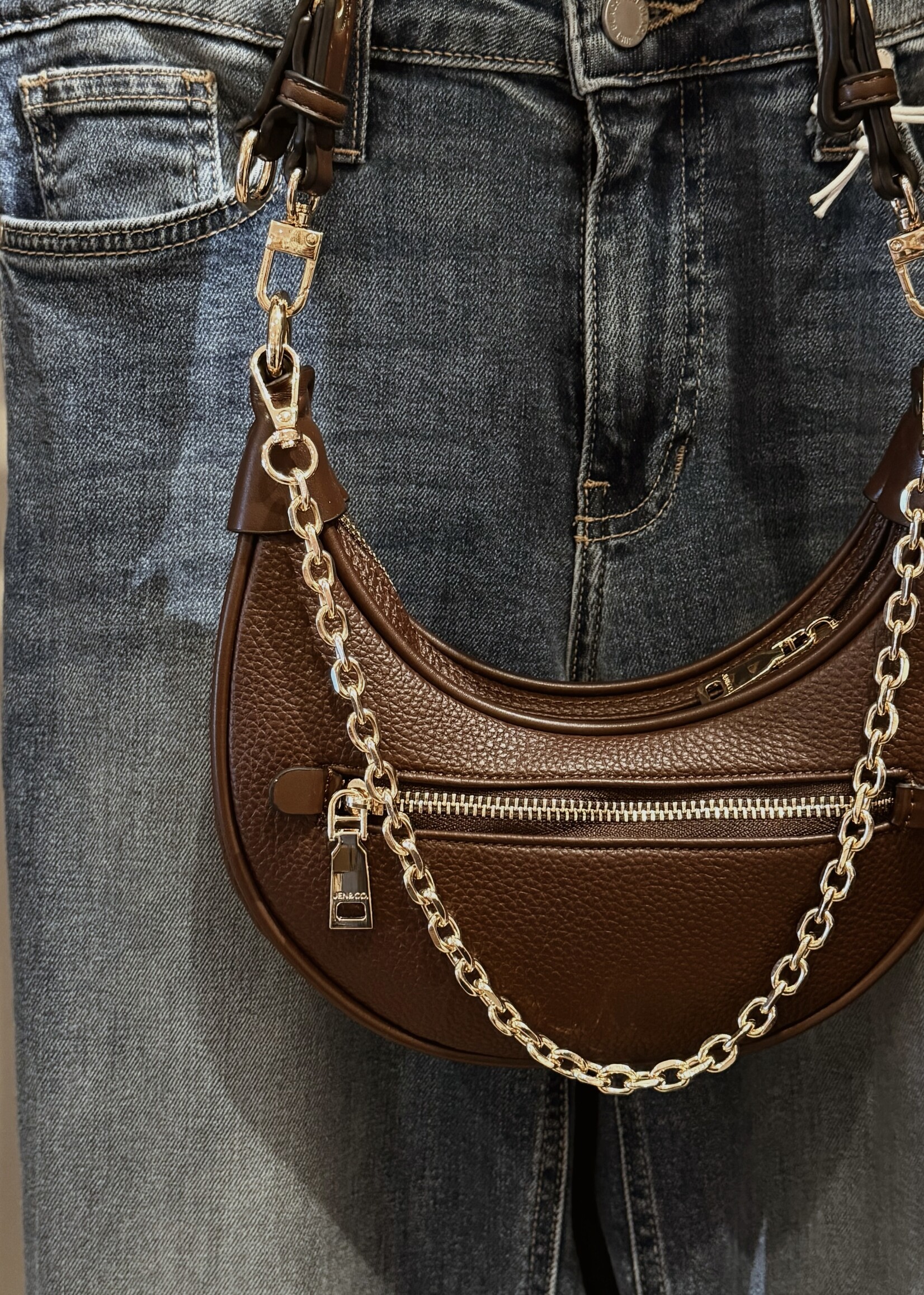 Zora Moon Shoulder Bag w/ Chain