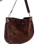 Pretty Simple Rosalie Rivet Suede Hobo Bag