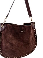 Pretty Simple Rosalie Rivet Suede Hobo Bag
