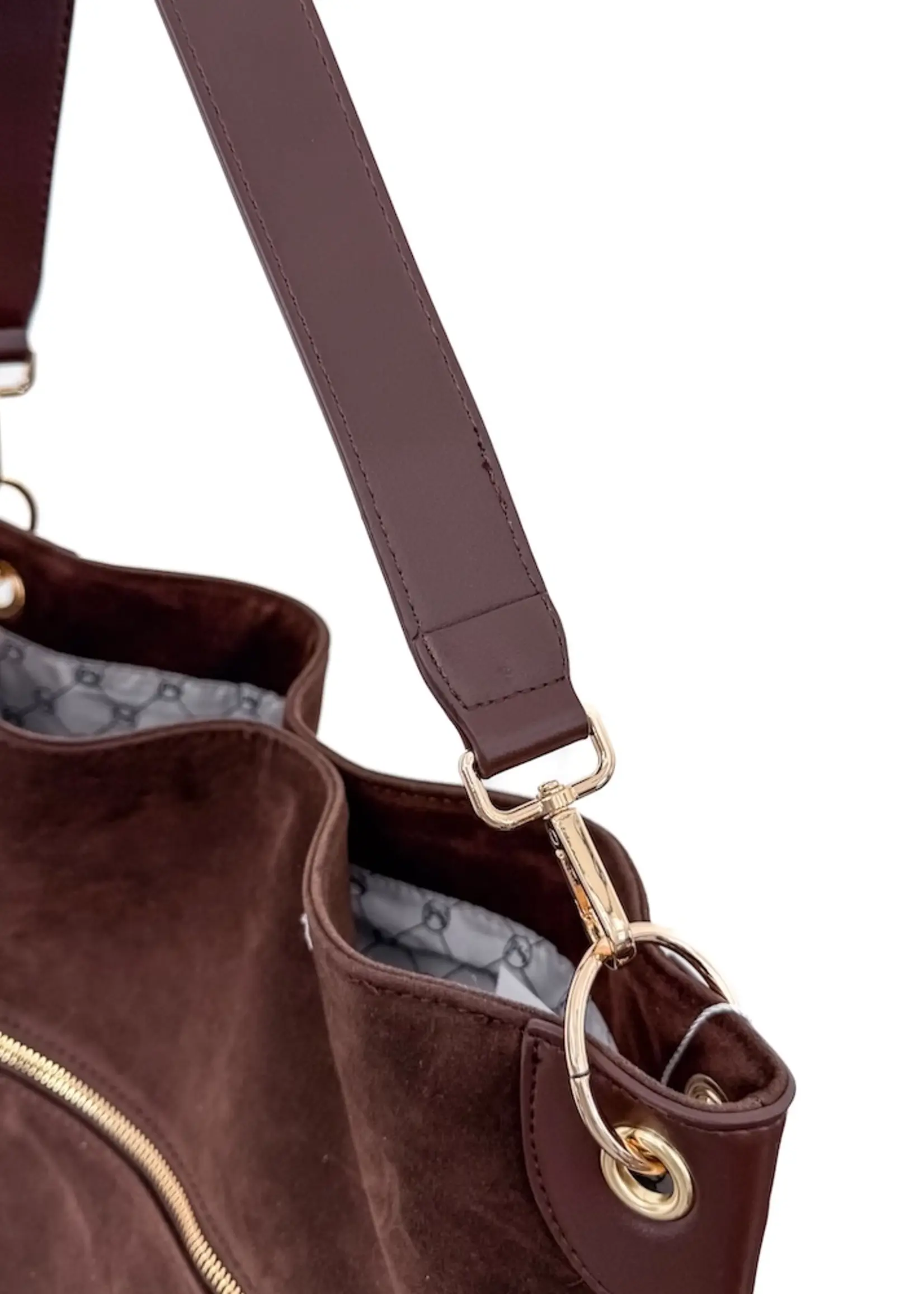 Pretty Simple Rosalie Rivet Suede Hobo Bag