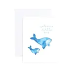 Burke Watercolor Whales Baby Greeting Card