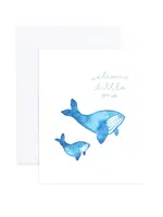 Burke Watercolor Whales Baby Greeting Card