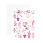 Grace Nautical Pink Shells Watercolor Birthday Card