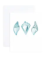 Natalie Nautical Beach Shells Blank Greeting Card