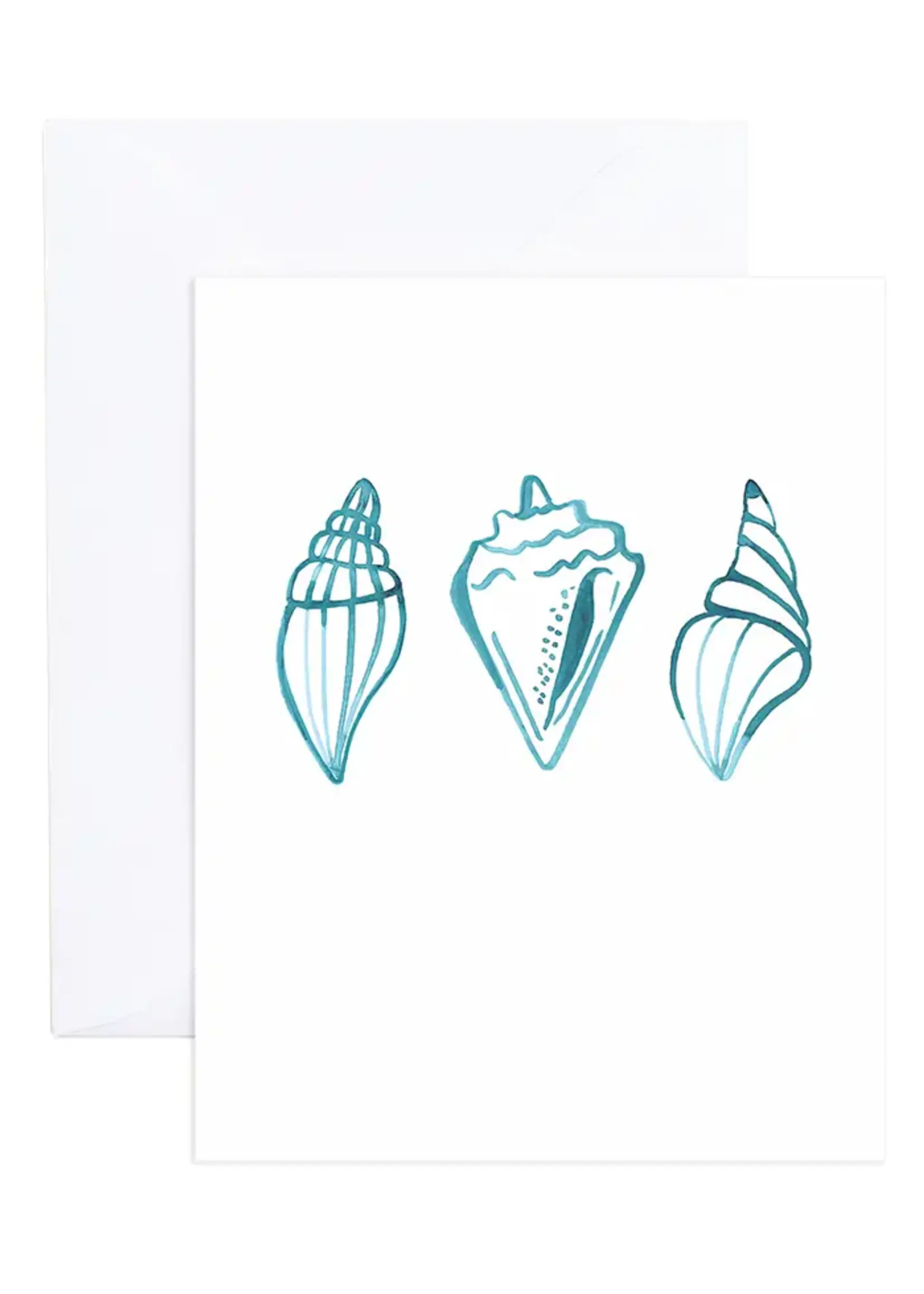 Natalie Nautical Beach Shells Blank Greeting Card
