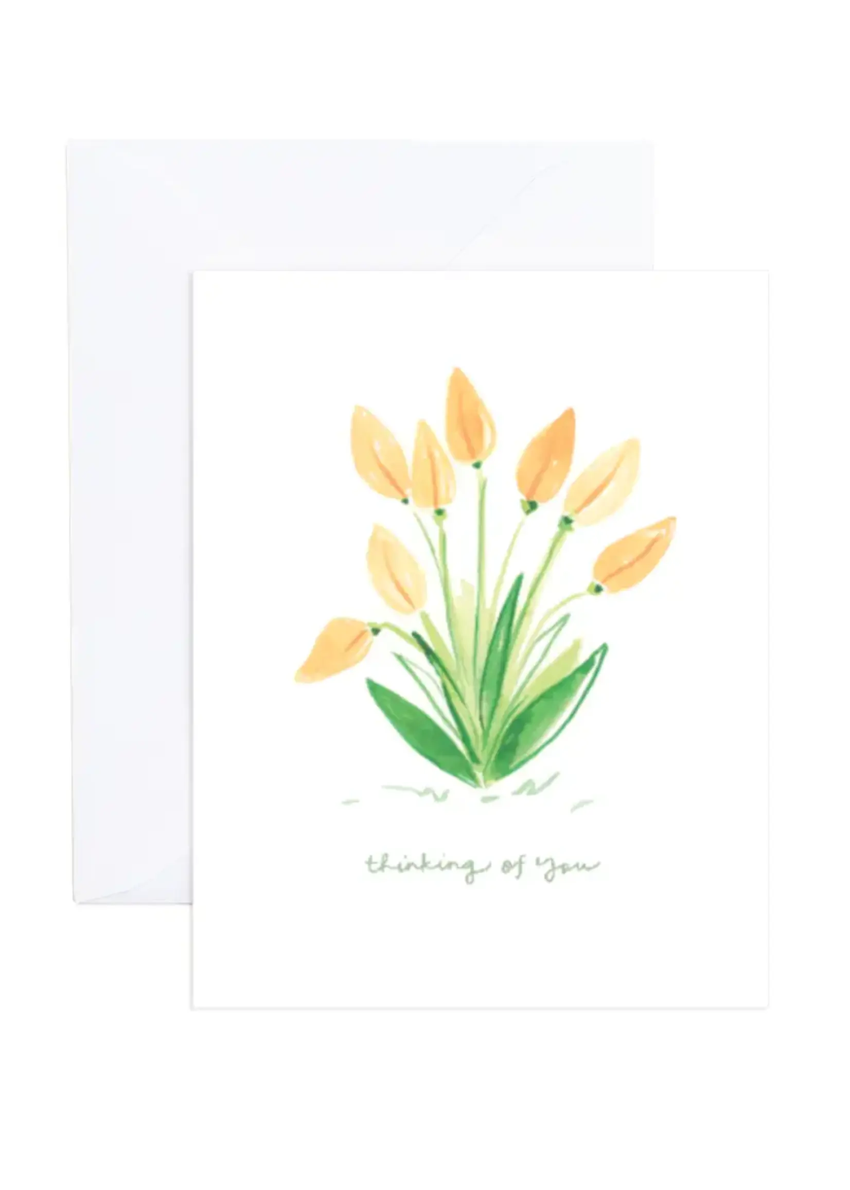 Peyton Watercolor Tulips Sympathy Greeting Card