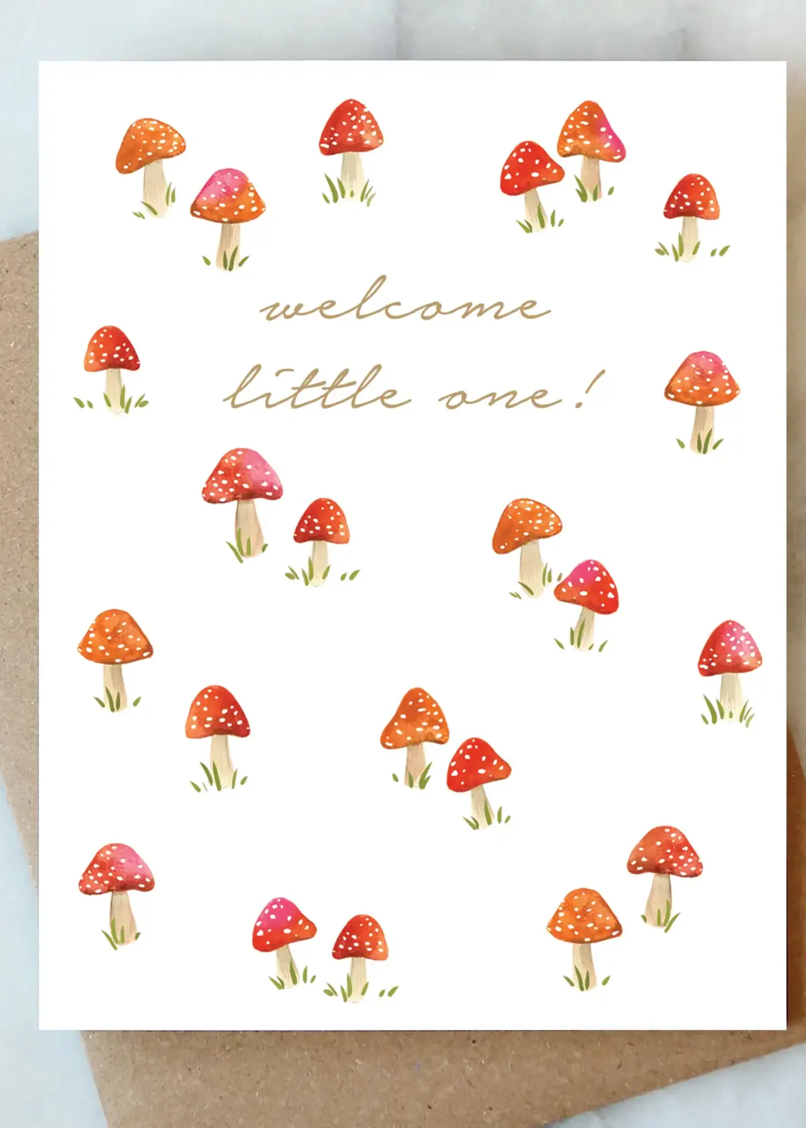 Little Mushroom Baby Greeting Card | New Mom Baby Card
