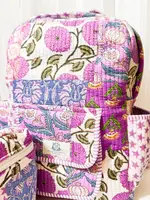 Starlit Blooms Patchwork Quilted Backpack