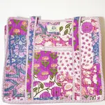 Large Quilted Zipper Tote Bag | Starlit Blooms Patchwork